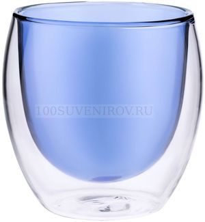 Фото Стакан с двойными стенками Glass Bubble, синий