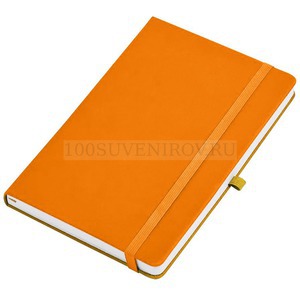 Фото Бизнес-блокнот А5  "Silky", оранжевый,  твердая обложка,  в клетку
