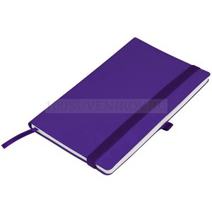 Фото Бизнес-блокнот "Gracy", 130х210 мм, фиолет., кремовая бумага, гибкая обложка, в линейку, на резинке (фиолетовый)