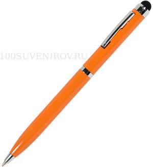 Фото CLICKER TOUCH, ручка шариковая со стилусом для сенсорных экранов, оранжевый/хром, металл