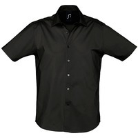 Рубашка мужская "Broadway", черный_S, 97% х/б, 3% п/э, 140г/м2