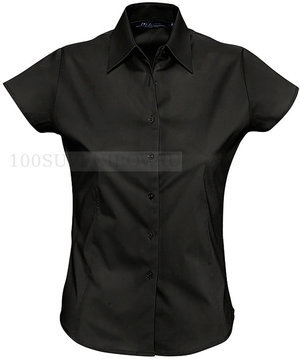 Фото Рубашка женская "Excess", черный_XS, 97% х/б, 3% п/э, 140г/м2