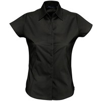 Рубашка женская "Excess", черный_M, 97% х/б, 3% п/э, 140г/м2