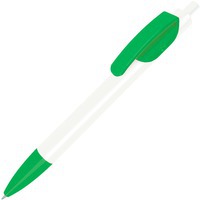 TRIS, ручка шариковая, белый корпус/зеленый, пластик