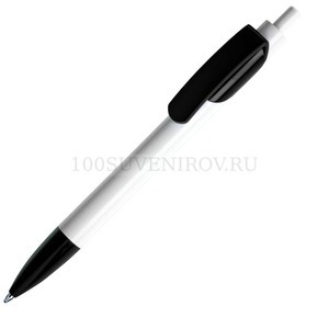 Фото TRIS, ручка шариковая, белый корпус/черный, пластик