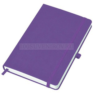 Фото Бизнес-блокнот "Justy", 130*210 мм, ярко-фиолетовый,  тв. обложка,  резинка 7 мм, блок-линейка