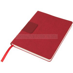 Фото Бизнес-блокнот "Tweedi", 150х180 мм, красный, кремовая бумага, гибкая обложка, в линейку
