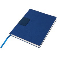 Бизнес-блокнот "Tweedi", 150х180 мм, синий, кремовая бумага, гибкая обложка, в линейку