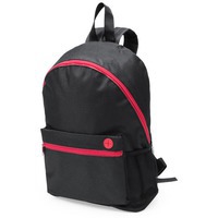 Рюкзак "Town", черный с красными молниями, 28х38х12 см, полиэстер 600D