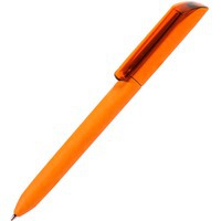 Картинка Ручка шариковая FLOW PURE, оранжевый корпус/прозрачный клип, покрытие soft touch, пластик