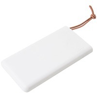 Универсальный аккумулятор STRAP (10000mAh), белый с коричневым, 6,9х13,2х1,5 см, пластик, шт