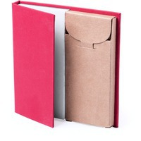 Набор LUMAR: листы для записи (60шт) и цветные карандаши (6шт), красный, картон, дерево