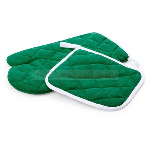 Фото Набор: прихватка и рукавица LESTON, зеленый, полиэстер, хлопок
