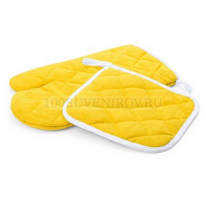 Фото Набор: прихватка и рукавица LESTON, желтый, полиэстер, хлопок