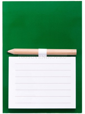 Фото Блокнот с магнитом YAKARI, 40 листов, карандаш в комплекте, зеленый, картон