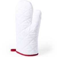 Кухонная прихватка-рукавица SILAX, белый с красным, полиэстер