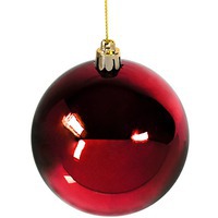 Новогодние украшения и Шар новогодний Gloss, диаметр 8 см., пластик, красный
