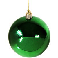 Елочный шар новогодний Gloss, диаметр 8 см., пластик, зеленый