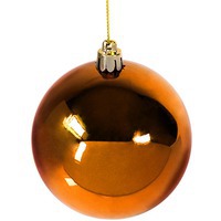 Елочный шар новогодний Gloss, диаметр 8 см., пластик, оранжевый