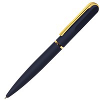 FARO, ручка шариковая, темно-синий/золотистый, металл, пластик, софт-покрытие