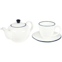 Набор чайный SEAWAVE: чайная пара и чайник в подарочной упаковке, 200мл и 500мл, фарфор