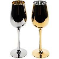 Картинка Набор бокалов для вина MOON&SUN (2шт), золотой и серебяный, 22,5х24,8х11,9см, стекло