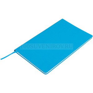 Фото Бизнес-блокнот "Audrey", 130х210 мм, голубой, кремовая бумага, гибкая обложка, в линейку