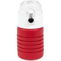 Бутылка для воды складная с карабином SPRING; красная, 550/250 мл,  силикон