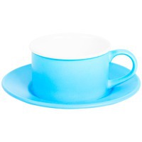 Чайная пара ICE CREAM, голубой с белым кантом, 200 мл, фарфор, голубой, белый
