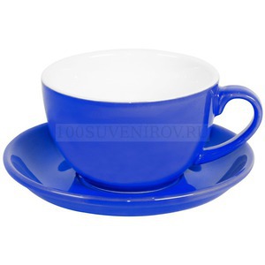 Фото Чайная/кофейная пара CAPPUCCINO, синий, 260 мл, фарфор