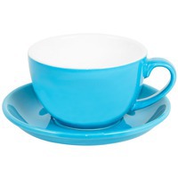Фотография Чайная/кофейная пара CAPPUCCINO, голубой, 260 мл, фарфор