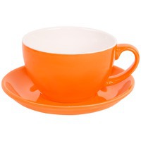 Фотография Чайная/кофейная пара CAPPUCCINO, оранжевый, 260 мл, фарфор