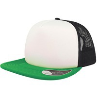 Бейсболка SNAP 90S, 5 клиньев, пластиковая застежка, зеленый, белый, черный,100 %полиэстер,80 г/м2