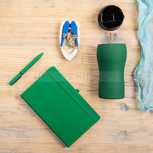 Фото Набор подарочный SILKYWAY: термокружка, блокнот, ручка, коробка, стружка зеленый