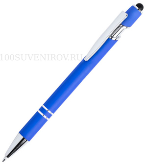 Фото LEKOR, ручка шариковая со стилусом, синий, металл