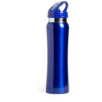 Фотография Бутылка для воды SMALY с трубочкой, синий,  800 мл, нержавеющая сталь