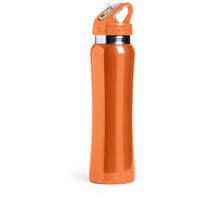 Фото Бутылка для воды SMALY с трубочкой, оранжевый, 800 мл, нержавеющая сталь