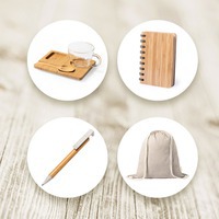 Набор подарочный INBAMBOO: чашка, ложка, подставка, блокнот, ручка, рюкзак