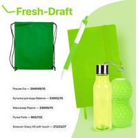 Набор подарочный FRESH-DRAFT: бизнес-блокнот, ручка, массажер, бутылка, рюкзак, зеленое яблоко