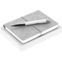 Подарочный набор Business Diary Mini, серый: ежедневник А6, ручка софт-тач