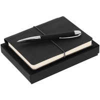 Набор Business Diary Mini, серый: ежедневник А6, ручка софт-тач, черный