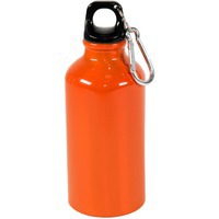 Бутылка для воды Mento-1, алюминиевая, с карабином, 400 мл., оранжевый