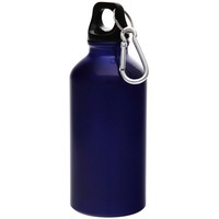 Бутылка для воды "Mento-1", алюминиевая, с карабином, 400 мл., синий