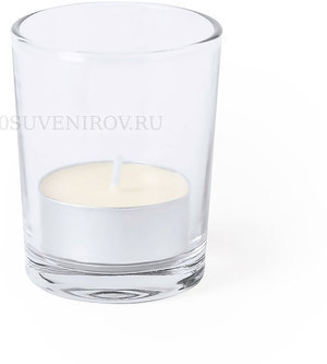Фото Свеча PERSY ароматизированная (ваниль), 6,3х5см,воск, стекло (белый)