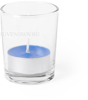 Фото Свеча PERSY ароматизированная (лаванда), 6,3х5см,воск, стекло (синий)