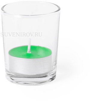 Фото Свеча PERSY ароматизированная (яблоко), 6,3х5см,воск, стекло (зеленый)