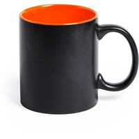 Фото Кружка BAFY, черный с оранжевым, 350мл, 9,6х8,2см, тонкая керамика