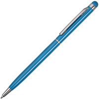 Ручка-стилус металлическая шариковая Jucy, d0,7 х 13,6 см, синие чернила, голубой
