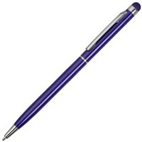 Ручка-стилус металлическая шариковая Jucy, d0,7 х 13,6 см, синие чернила, темно-синий