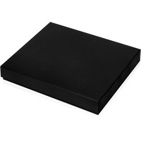 Подарочная черная коробка крышка-дно с имитацией под кожу, 38 х 31,8 х 6 см
